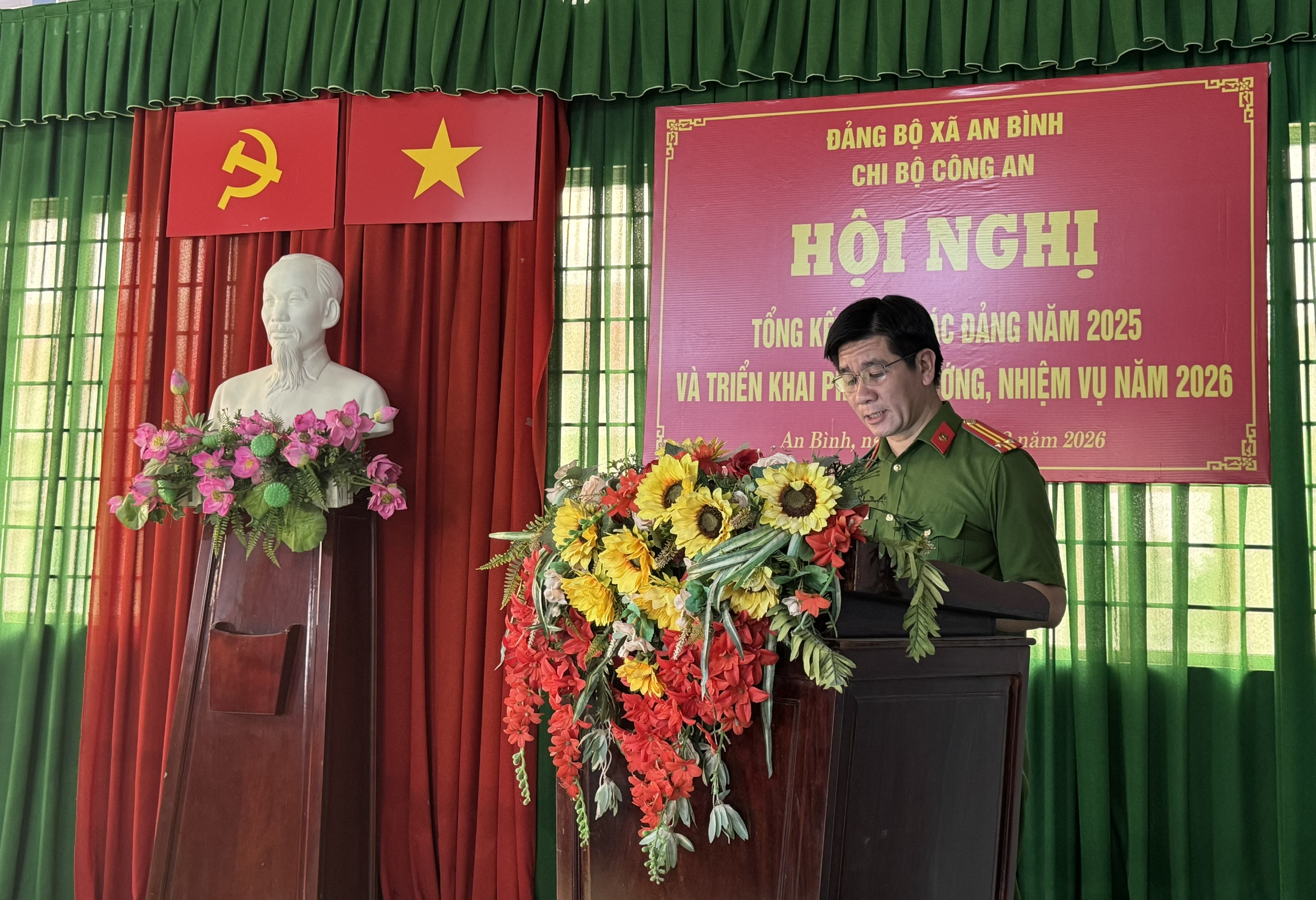 Công an xã An Bình tổng kết công tác Đảng năm 2025 và triển khai phương hướng, nhiệm vụ năm 2026
