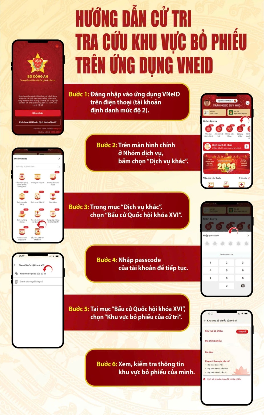 Xã An Bình công bố khu vực bỏ phiếu bầu cử đại biểu Quốc hội và  đại biểu Hội đồng nhân dân các cấp, nhiệm kỳ 2026-2031